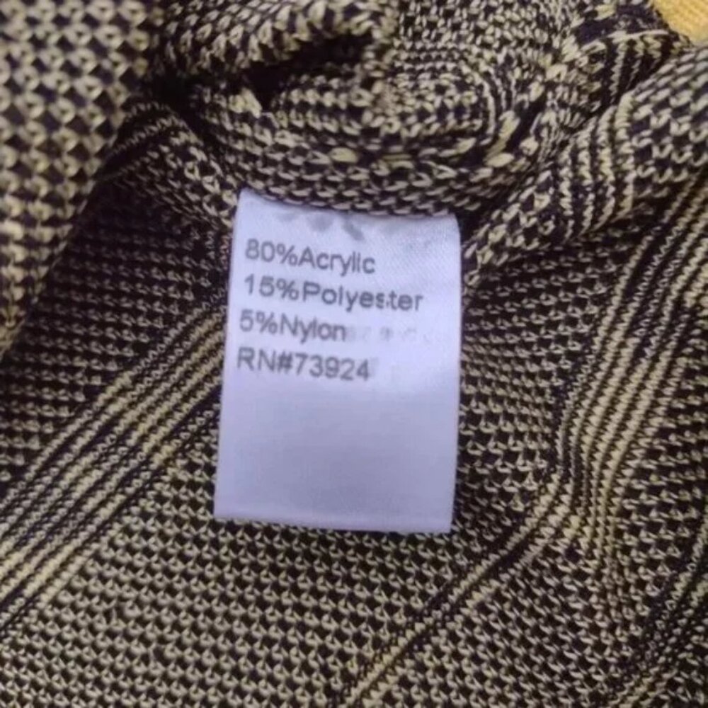 Ming Wang Knit Cardigan Blazer Open Front Slit Sleeve Yellow Black - Picture 9 of 9